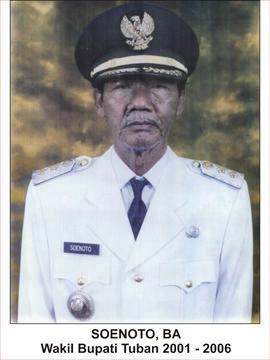 Wakil Bupati Tuban Periode 2001 - 2006 Soenoto, BA.